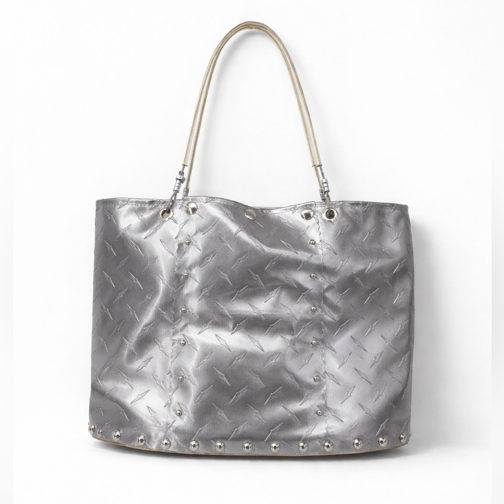 Hardwear by Renee Silver Handmade Industrial Tote Bag Repurposed Studded Bag